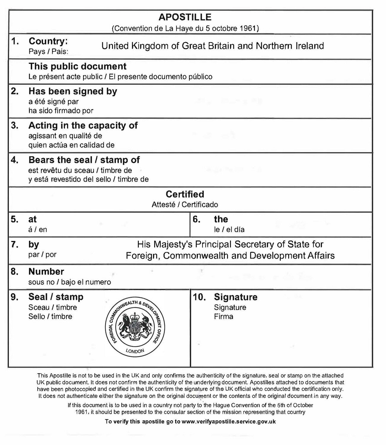 Paper-based Apostille